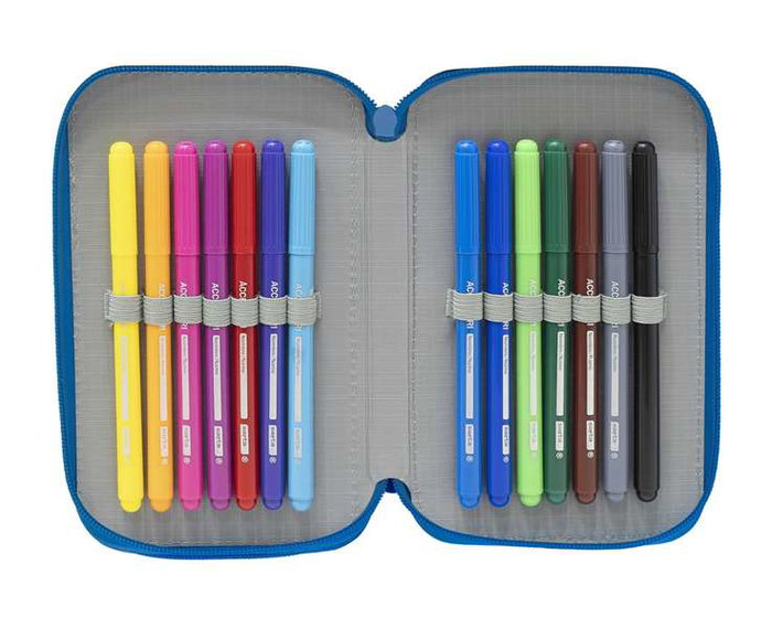 Plumier Doble R. C. Deportivo de La Coruña Azul Blanco 12.5 x 19.5 x 4 cm