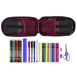 Plumier Mochila F.C. Barcelona Negro 12 x 23 x 5 cm (33 Piezas)