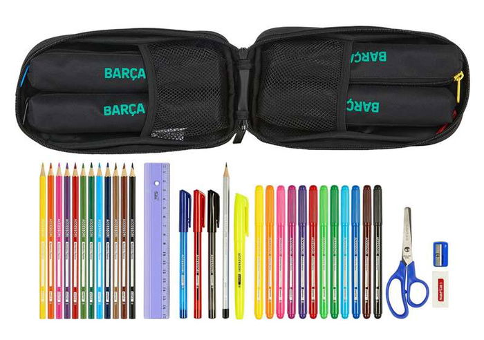 Plumier Mochila F.C. Barcelona M747 Negro 12 x 23 x 5 cm (33 Piezas)