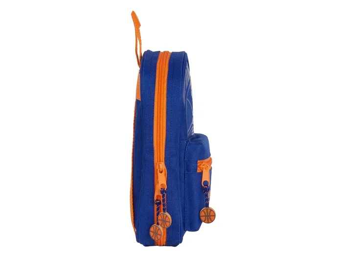 Safta Estuche Escolar Valencia Basket Club con 4 Portatodos Azul y Naranja