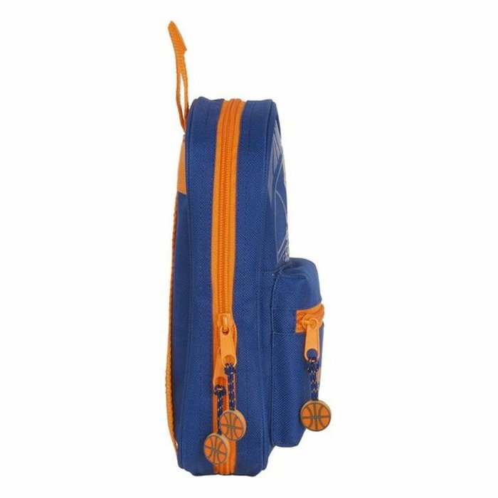 Safta Estuche Escolar Valencia Basket Club con 4 Portatodos Azul y Naranja
