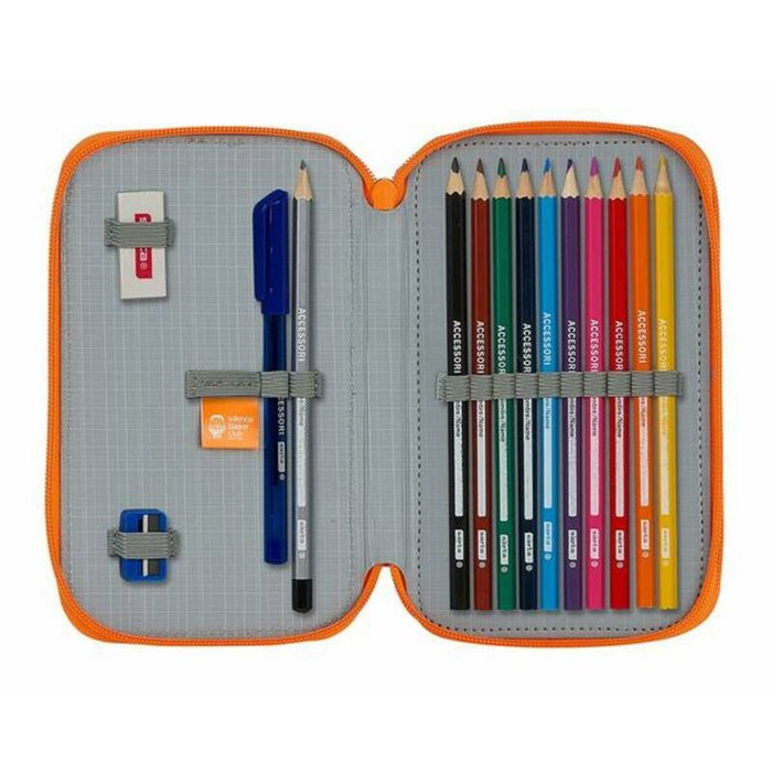 Safta Plumier Valencia Basket Club Doble Cremallera 28 Pcs Azul y Naranja