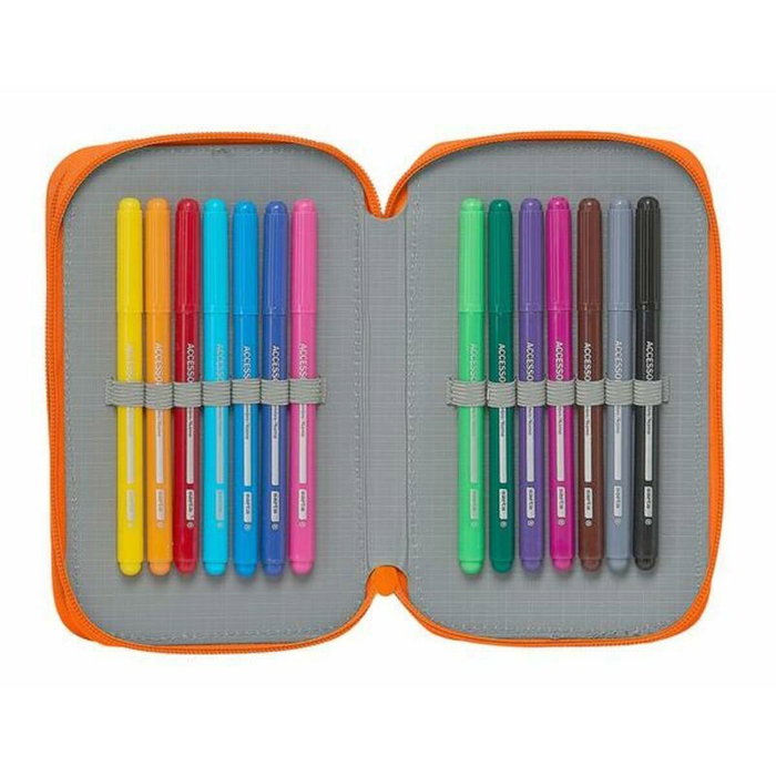 Safta Plumier Valencia Basket Club Doble Cremallera 28 Pcs Azul y Naranja