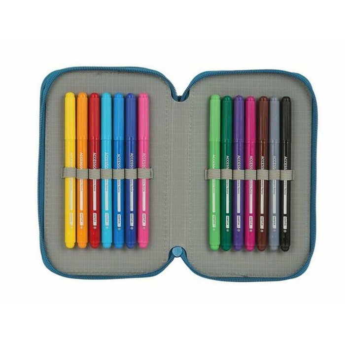 Safta Plumier Blackfit8 Egeo Doble Cremallera Azul