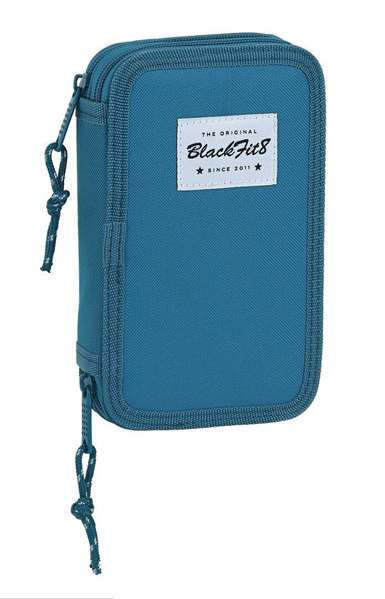 Blackfit8 28 pcs Plumier Doble Pequeño Egeo Azul 600D Poliéster