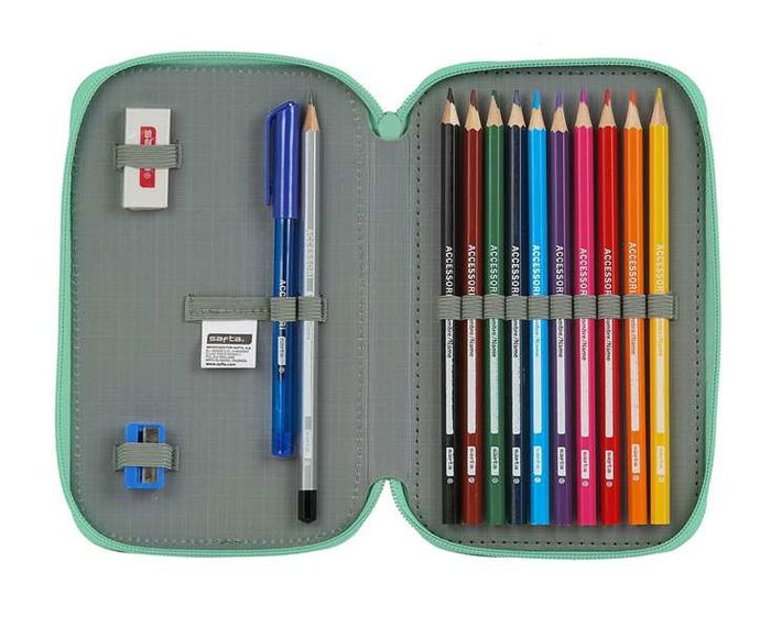 Safta Plumier Doble Pequeño 28 Pcs Blackfit8 Turquesa