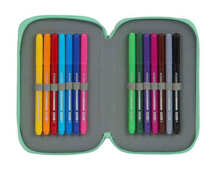 Safta Plumier Doble Pequeño 28 Pcs Blackfit8 Turquesa