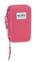 Safta Plumier Doble Pequeño 28 Piezas Blackfit8 Fresa Rosa Poliéster 600D
