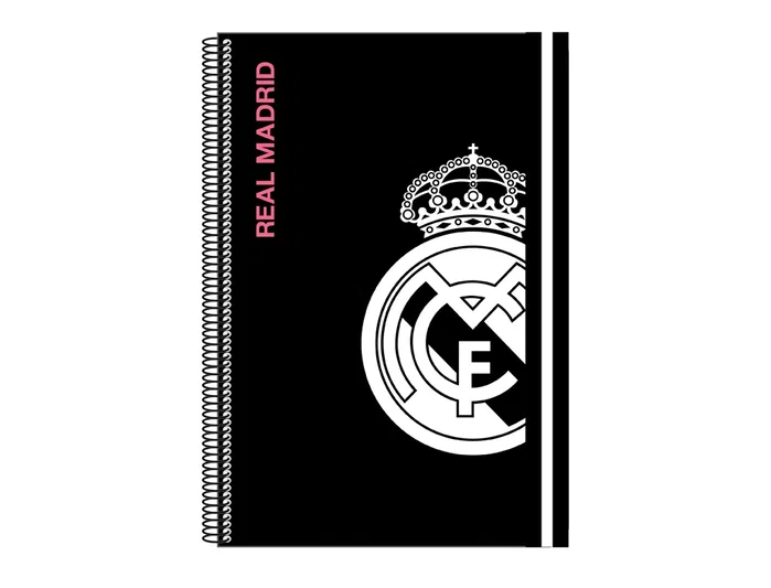 Cuaderno Espiral Safta Folio 80 H 60 gr Cuadro 4 mm Tapa Extradura Real Madrid 1 Equipacion 20-21