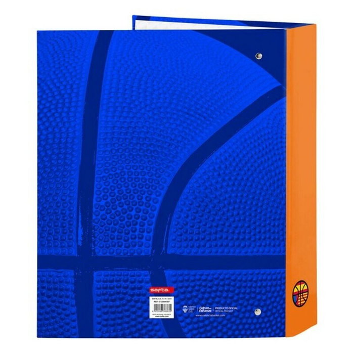 Safta Carpeta Valencia Basket Club 4 Anillas Folio Azul y Naranja