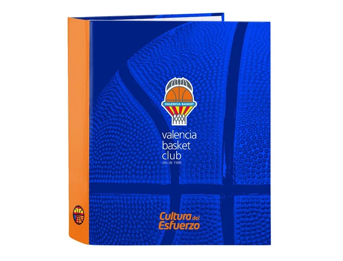 Safta Carpeta Valencia Basket Club 4 Anillas Folio Azul y Naranja