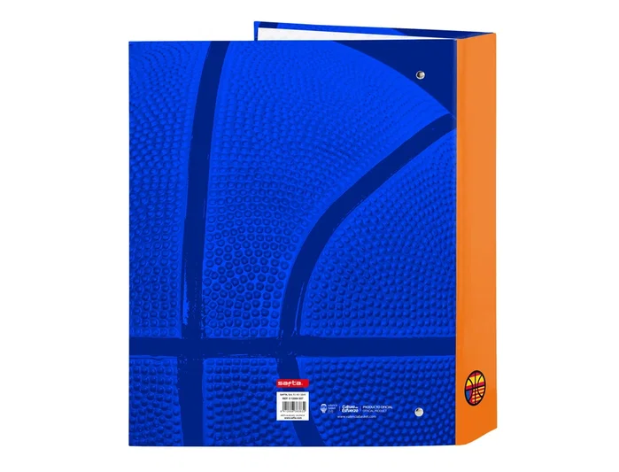 Safta Carpeta Valencia Basket Club 4 Anillas Folio Azul y Naranja