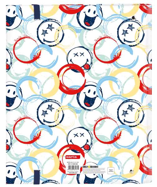 Carpeta de anillas Smiley 512090666 Multicolor (27 x 32 x 3.5 cm)