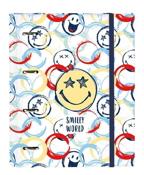 Carpeta de anillas Smiley 512090666 Multicolor (27 x 32 x 3.5 cm)
