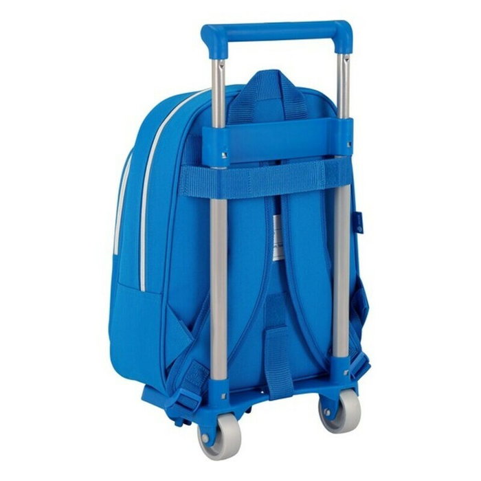 Safta Cartera escolar con carro R.c.d. español Blanco y azul