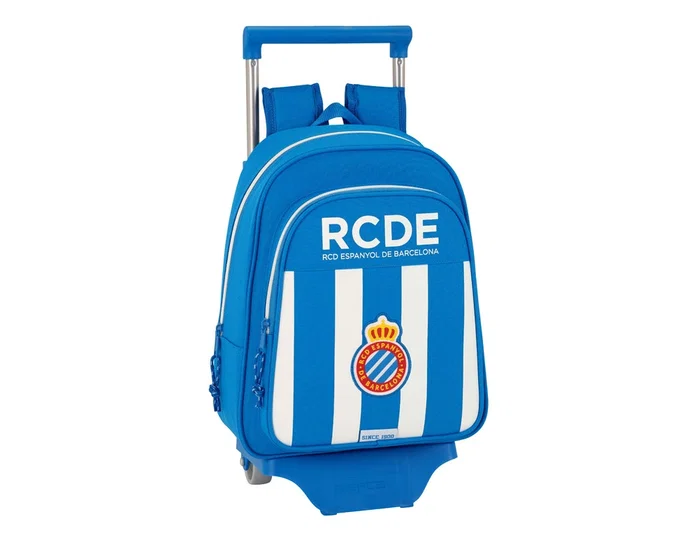 Safta Cartera escolar con carro R.c.d. español Blanco y azul