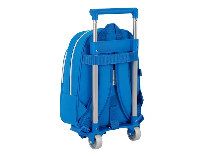 Safta Cartera escolar con carro R.c.d. español Blanco y azul