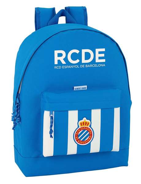 Safta Mochila RCD Espanyol 32,5x43x15 cm Poliéster 600D Blanco y Azul