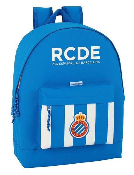 Safta Mochila RCD Espanyol 32,5x43x15 cm Poliéster 600D Blanco y Azul