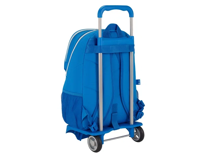 Safta Cartera Escolar con Carro R.C.D. Español Blanco y Azul
