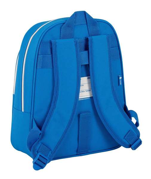 Safta Mochila Infantil RCD Espanyol Adapt. Carro 27x33x10 cm Blanco y Azul