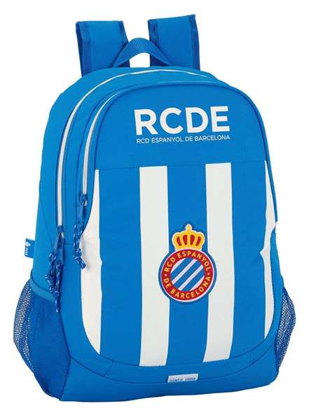 Safta Mochila RCD Espanyol Adapt. Carro 32x44x16 cm Blanco y Azul