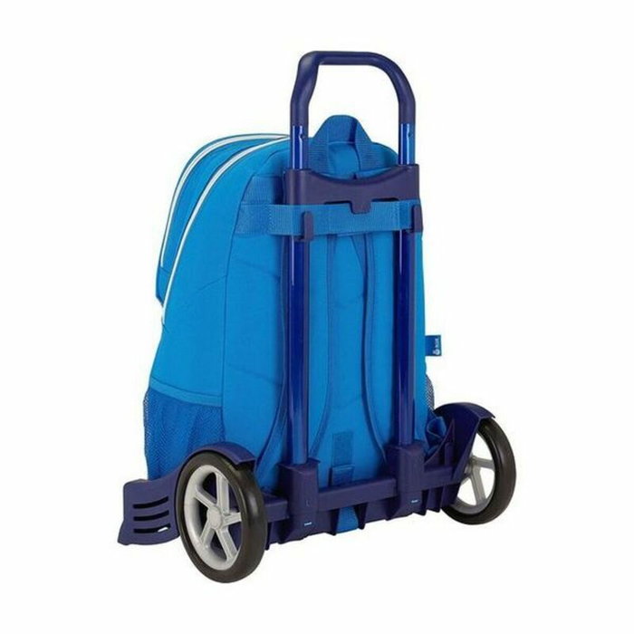 Safta Cartera Escolar con Carro R.C.D. Español Blanco y Azul