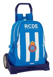 Safta Cartera Escolar con Carro R.C.D. Español Blanco y Azul