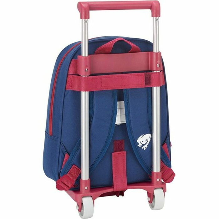 Safta Cartera Escolar con Carro Levante Azul y Grande