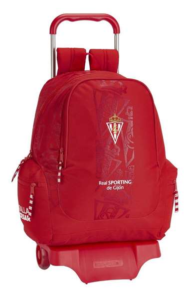 Safta Mochila 662+Carro 905 Real Sporting de Gijón 32x43x17 cm Poliéster