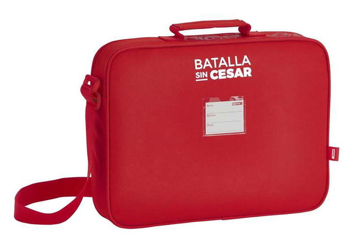 Safta Cartera Extraescolares Real Sporting 38x28x6 cm Rojo Poliester