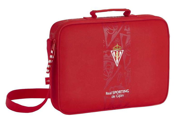 Safta Cartera Extraescolares Real Sporting 38x28x6 cm Rojo Poliester
