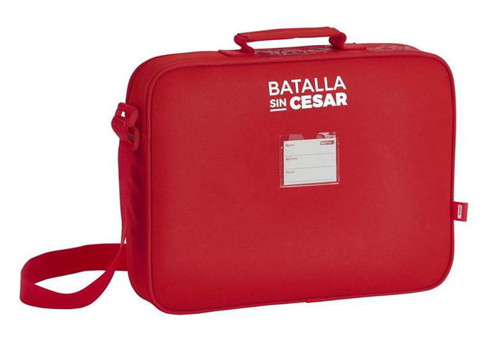 Safta Cartera Extraescolares Real Sporting 38x28x6 cm Rojo Poliester