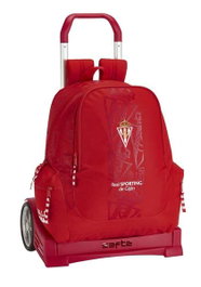 Safta Cartera escolar con carro Sporting de Gijón Rojo
