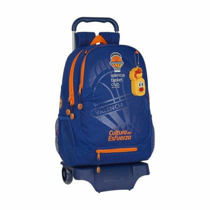 Safta Cartera escolar con carro Valencia Basket Club azul y naranja Safta Cartera escolar con carro Valencia Basket Club azul y naranja