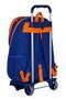 Safta Mochila con Carro Valencia Basket 665+905 Color Azul y Naranja 32x44x16cm
