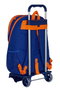 Safta Mochila con Carro Valencia Basket 665+905 Color Azul y Naranja 32x44x16cm