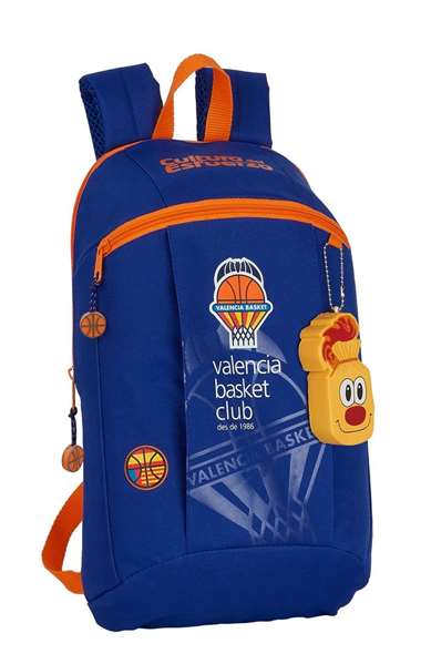 Safta Mini Mochila Valencia Basket 22x39x10cm Azul y Naranja
