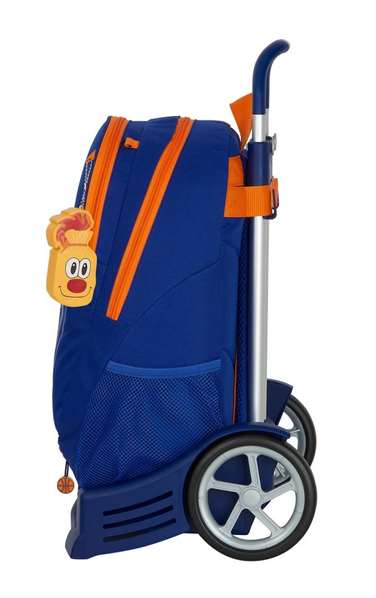 Safta Mochila con Carro Evolution Valencia Basket 665, Color Azul y Naranja, 32x44x16cm