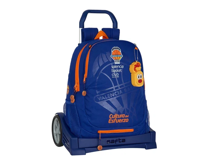 Safta Cartera escolar con carro Valencia Basket Club Azul y Naranja Safta Cartera escolar con carro Valencia Basket Club Azul y Naranja