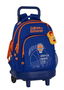 Mochila Escolar con Ruedas Compact Valencia Basket M918 Azul Naranja (33 x 45 x 22 cm)
