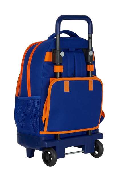 Mochila Escolar con Ruedas Compact Valencia Basket M918 Azul Naranja (33 x 45 x 22 cm)