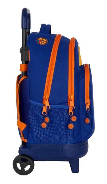 Mochila Escolar con Ruedas Compact Valencia Basket M918 Azul Naranja (33 x 45 x 22 cm)