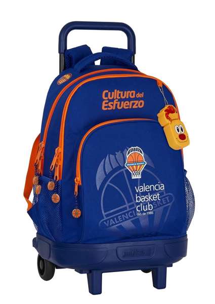 Mochila Escolar con Ruedas Compact Valencia Basket M918 Azul Naranja (33 x 45 x 22 cm)
