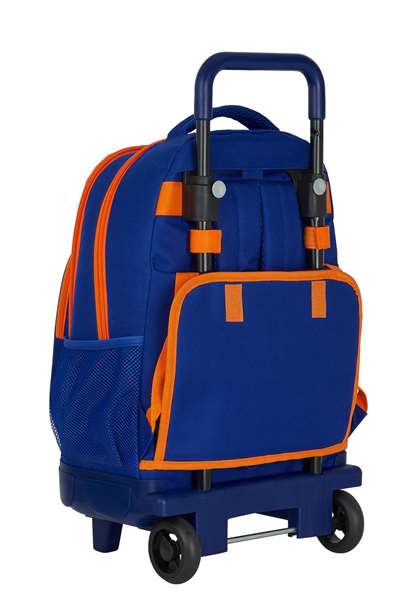 Mochila Escolar con Ruedas Compact Valencia Basket M918 Azul Naranja (33 x 45 x 22 cm)