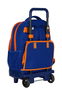 Mochila Escolar con Ruedas Compact Valencia Basket M918 Azul Naranja (33 x 45 x 22 cm)