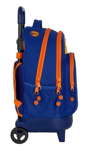 Mochila Escolar con Ruedas Compact Valencia Basket M918 Azul Naranja (33 x 45 x 22 cm)