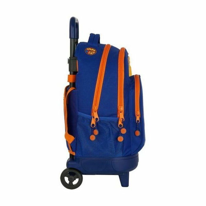 Safta Mochila Grande con Ruedas Compactas Extraíbles Valencia Basket Club Azul y Naranja