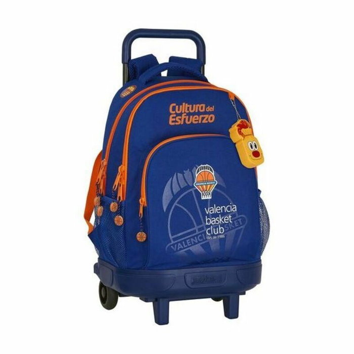 Safta Mochila Grande con Ruedas Compactas Extraíbles Valencia Basket Club Azul y Naranja