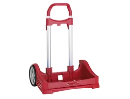 Safta Carro Portamochilas Evolution Rojo - Carro Escolar con Ruedas